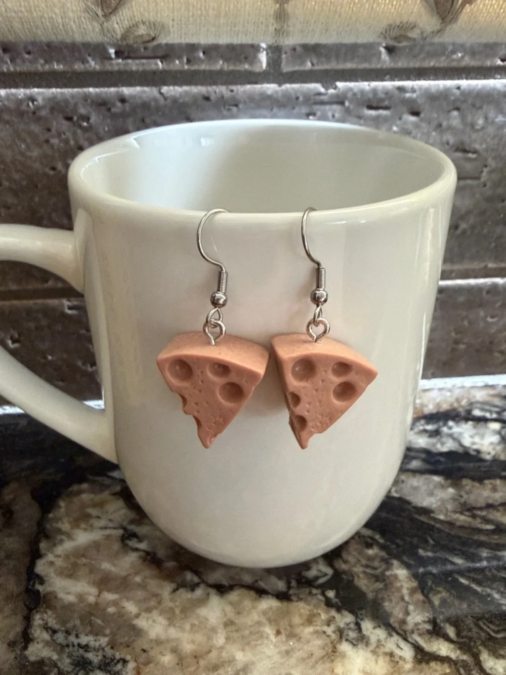 ✨ 5 for $30 Earring Bar✨ Handmade Cheese Wedge Slice Brown Dangle Resin Earrings